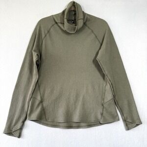 Kuhl Top Womens Large Green Petra Turtleneck Performance Lightweight Waffle Knit